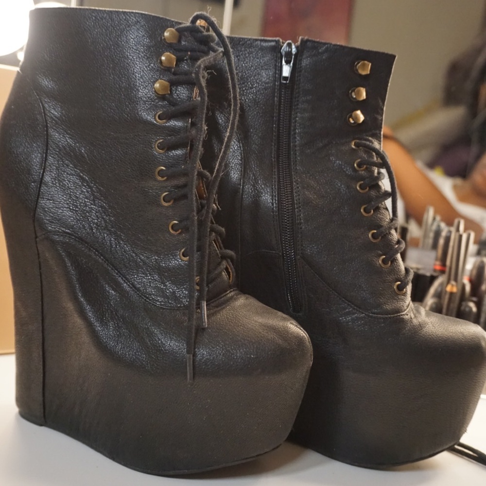 Jeffrey Campbell Leather Platform Booties